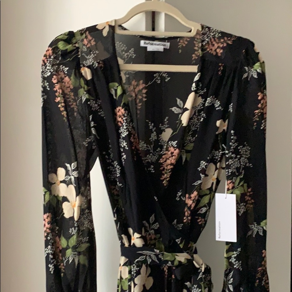 Reformation midi wrap dress